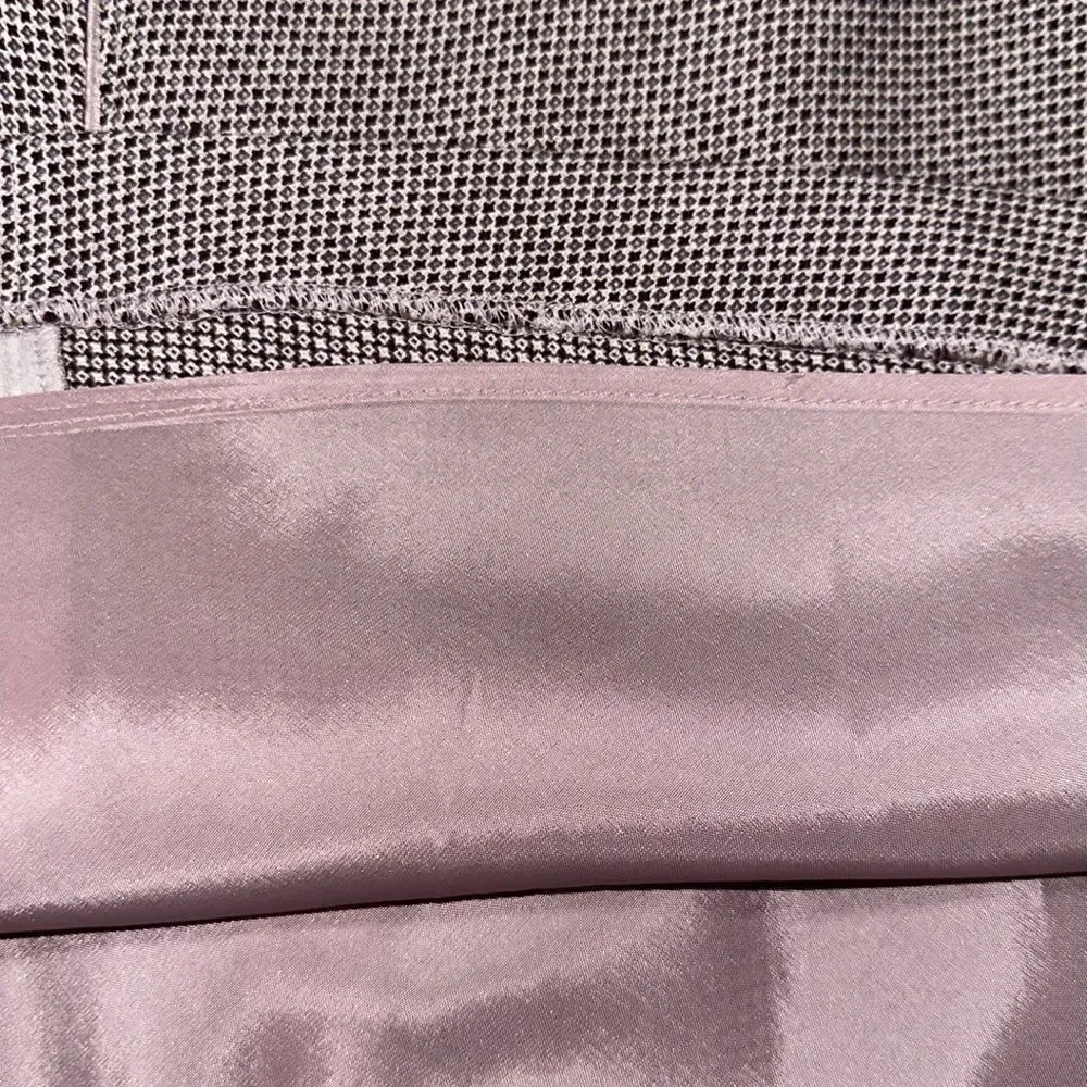 Ann Taylor 8 Burgundy Mauve Pink Wool Blend Satin Trim Fitted A-Line Skirt